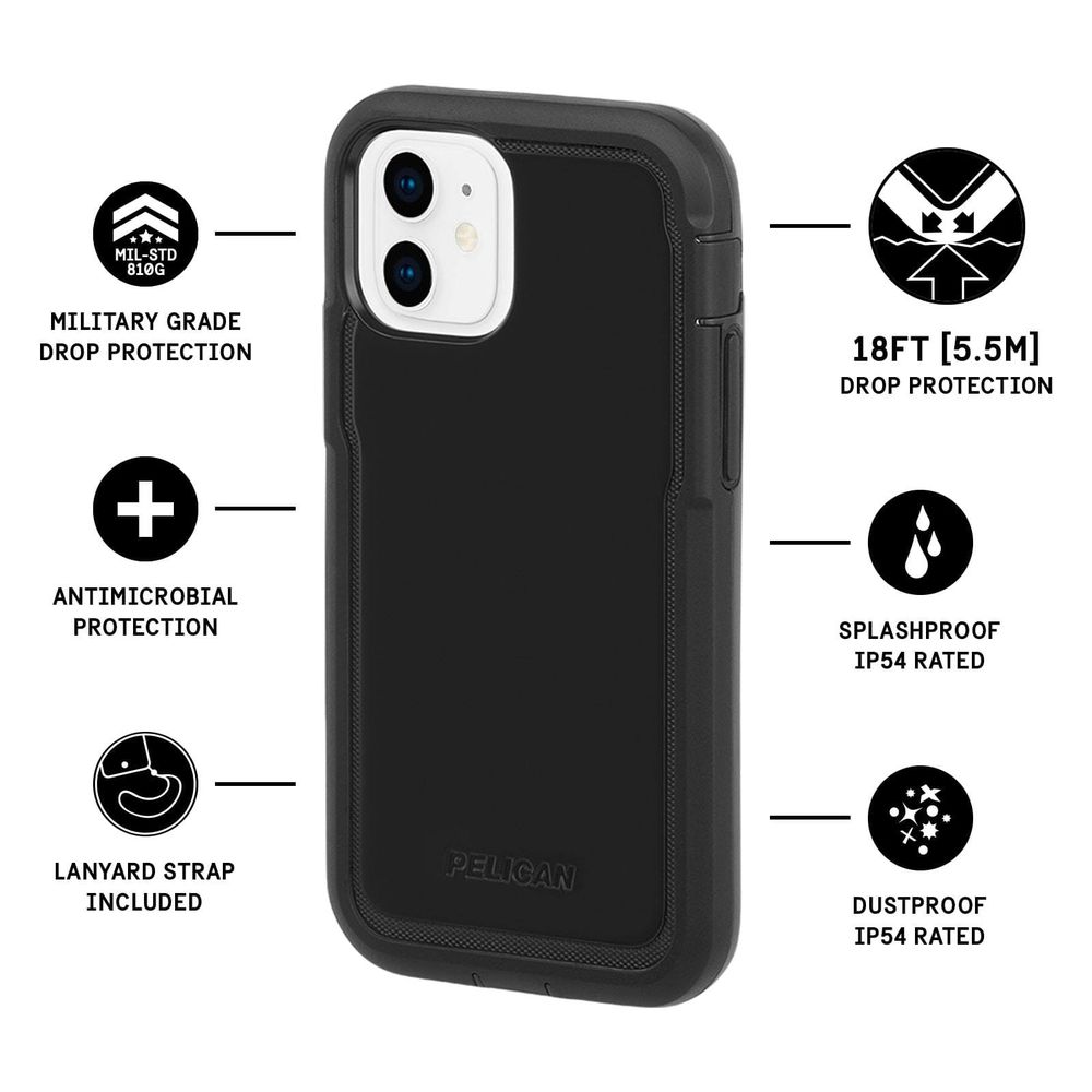 Pelican Marine Active IP54 iPhone 12 mini case - Black | AUDITECH