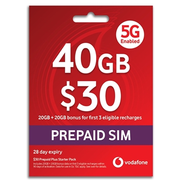 Vodafone $35 Prepaid SIM Starter Pack + $35 Recharge Voucher