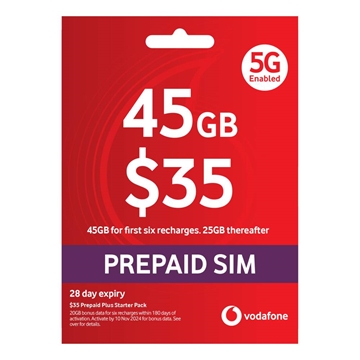 Vodafone $35 Prepaid Plus SIM Starter Pack