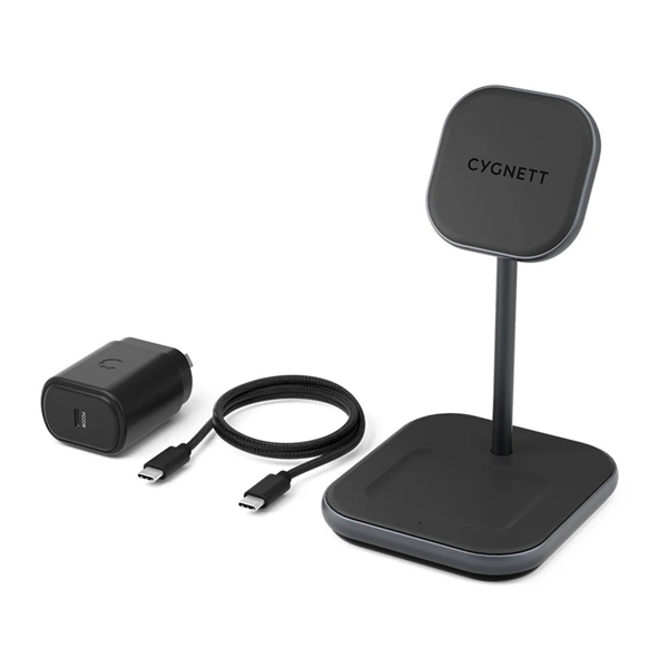 Cygnett 2-in-1 Magnetic Wireless Charger 15W